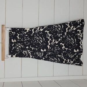 HELEN WANG size 2 white & black floral a line cotton dress